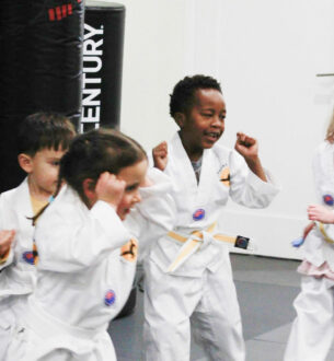 Kids martial arts class at Johnny Karate NYC for after school program.